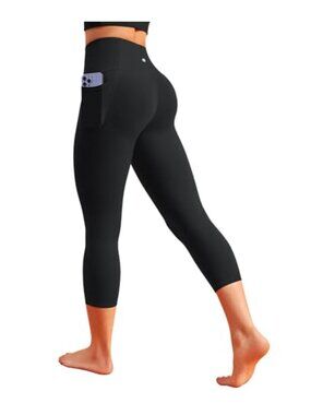 Capri Leggings Women High Waisted Butt Scrunch Workout Yoga Pants with Pockets